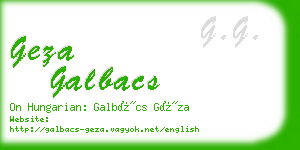 geza galbacs business card